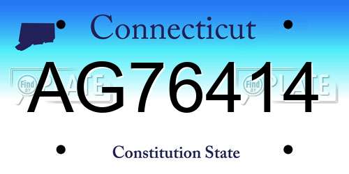 AG76414 Connecticut License Plate