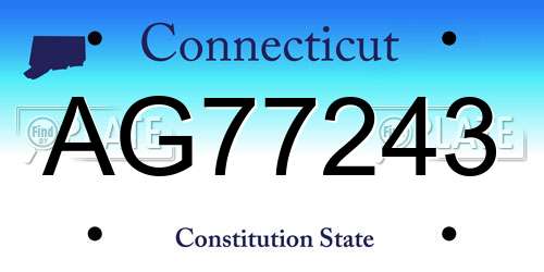 AG77243 Connecticut License Plate