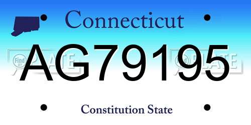 AG79195 Connecticut License Plate