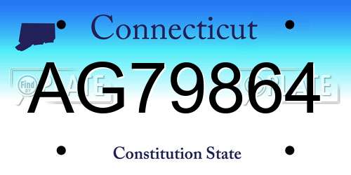 AG79864 Connecticut License Plate