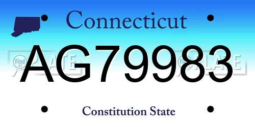 AG79983 Connecticut License Plate