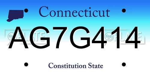 AG7G414 Connecticut License Plate
