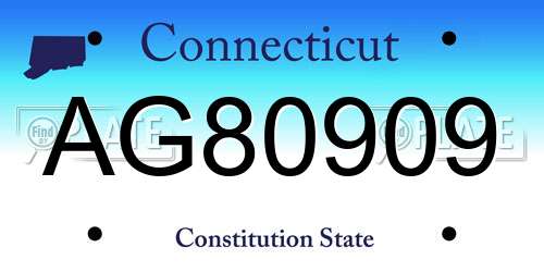 AG80909 Connecticut License Plate