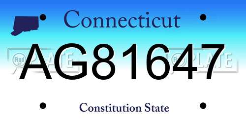 AG81647 Connecticut License Plate