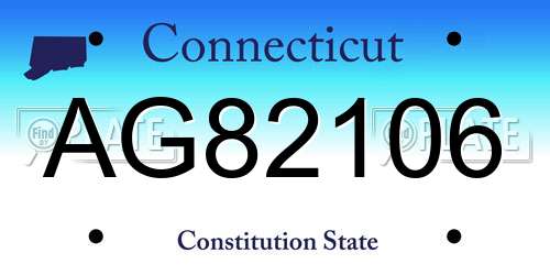 AG82106 Connecticut License Plate