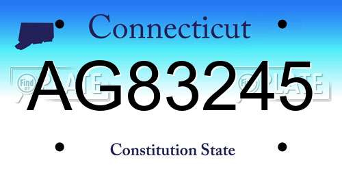 AG83245 Connecticut License Plate