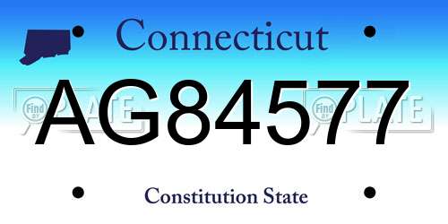 AG84577 Connecticut License Plate