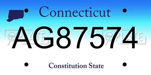 AG87574 Connecticut License Plate