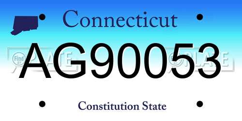 AG90053 Connecticut License Plate