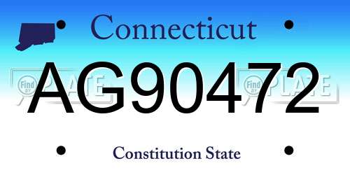 AG90472 Connecticut License Plate