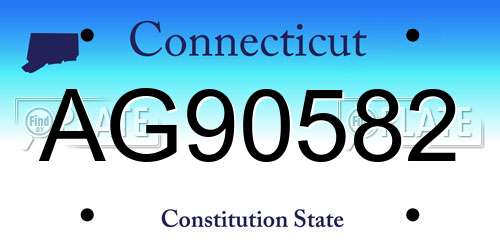 AG90582 Connecticut License Plate