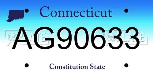 AG90633 Connecticut License Plate