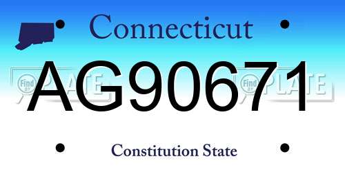 AG90671 Connecticut License Plate