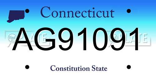 AG91091 Connecticut License Plate