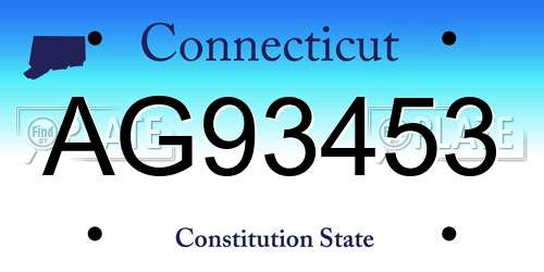 AG93453 Connecticut License Plate