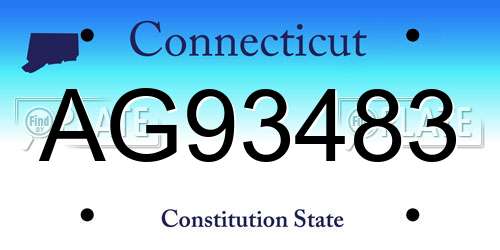 AG93483 Connecticut License Plate