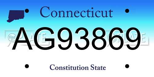 AG93869 Connecticut License Plate
