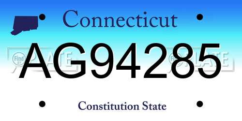 AG94285 Connecticut License Plate
