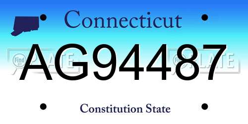 AG94487 Connecticut License Plate