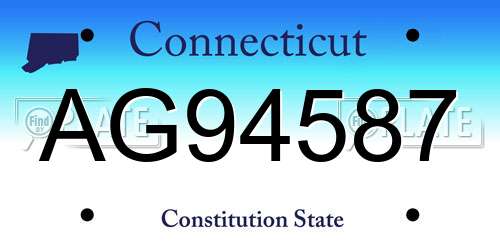 AG94587 Connecticut License Plate