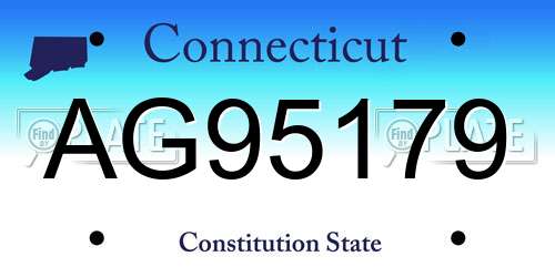 AG95179 Connecticut License Plate