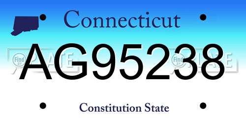 AG95238 Connecticut License Plate
