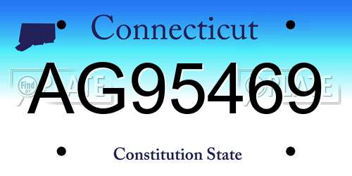 AG95469 Connecticut License Plate