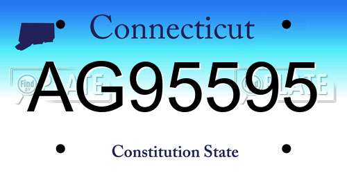 AG95595 Connecticut License Plate