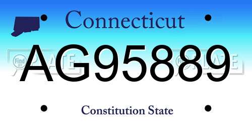 AG95889 Connecticut License Plate