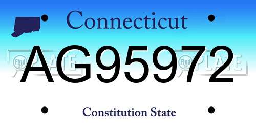 AG95972 Connecticut License Plate