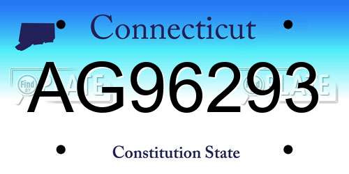 AG96293 Connecticut License Plate