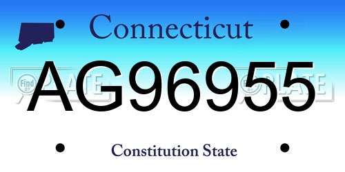 AG96955 Connecticut License Plate