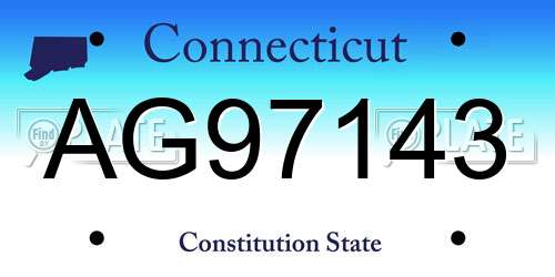 AG97143 Connecticut License Plate