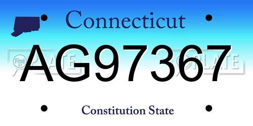 AG97367 Connecticut License Plate