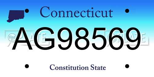 AG98569 Connecticut License Plate