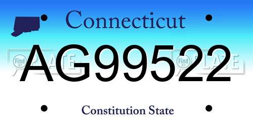 AG99522 Connecticut License Plate