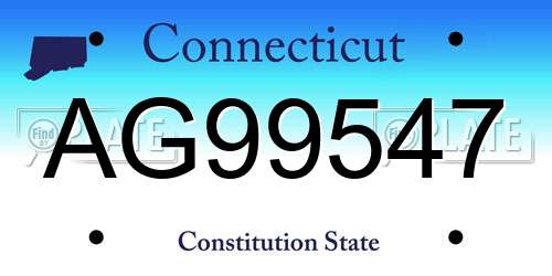 AG99547 Connecticut License Plate