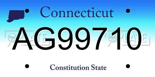 AG99710 Connecticut License Plate
