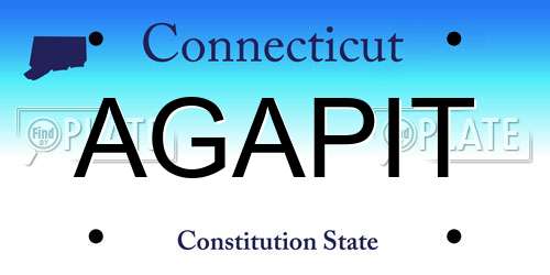 AGAPIT Connecticut License Plate