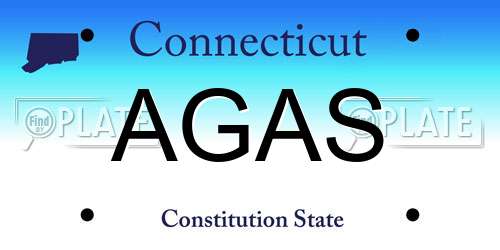 AGAS Connecticut License Plate