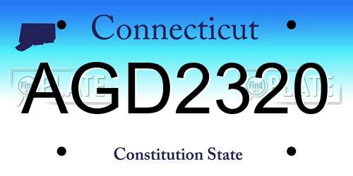 AGD2320 Connecticut License Plate