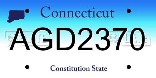 AGD2370 Connecticut License Plate