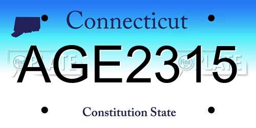 AGE2315 Connecticut License Plate