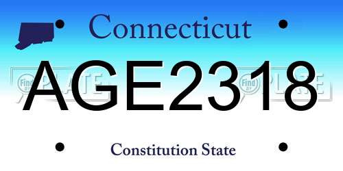 AGE2318 Connecticut License Plate