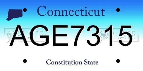 AGE7315 Connecticut License Plate