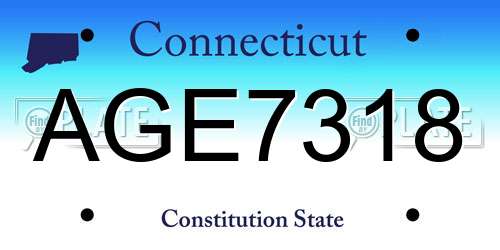 AGE7318 Connecticut License Plate