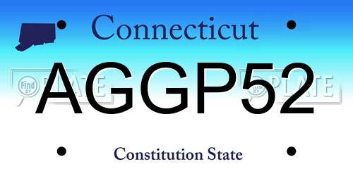 AGGP52 Connecticut License Plate
