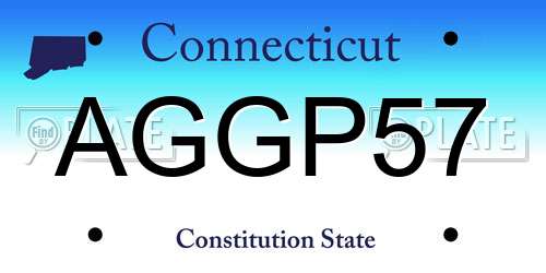 AGGP57 Connecticut License Plate