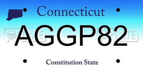 AGGP82 Connecticut License Plate