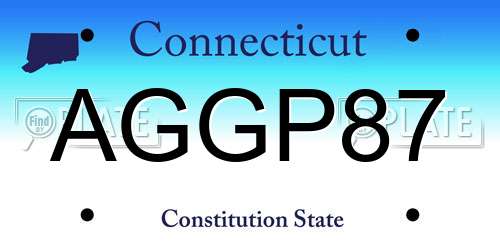 AGGP87 Connecticut License Plate